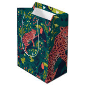 Weelderig Jungle Dierenpatroon Medium Cadeauzakje (Achterkant Gekanteld)