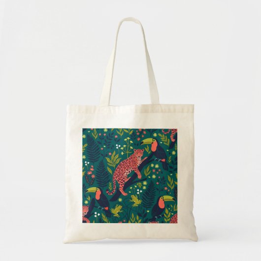 Weelderig Jungle Dierenpatroon Tote Bag (Voorkant)