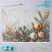 Weelderig kerstgroen en gouden kerstballen tissuepapier (Craft)