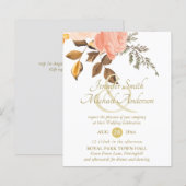 Weelderig koraalgouden bloemboeket huwelijksbloem (Voorkant / Achterkant)