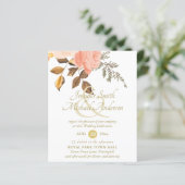 Weelderig koraalgouden bloemboeket huwelijksbloem (Staand voorkant)