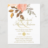 Weelderig koraalgouden bloemboeket huwelijksbloem (Voorkant)