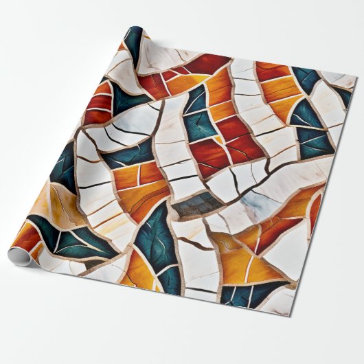 weelderig kristalmozaïek cadeaupapier (Uitgerold)