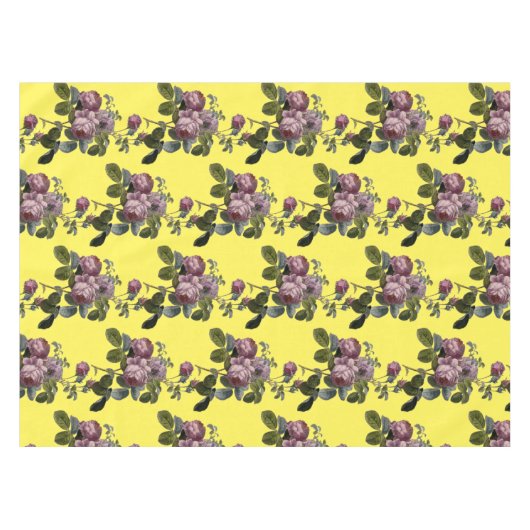 Weelderig  Lavendel Bloemen Geel Tafelkleed (Voorkant (Horizontaal))