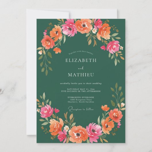Weelderig Lentewedding in bosgroen Kaart (Voorkant)