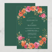 Weelderig Lentewedding in bosgroen Kaart (Voorkant / Achterkant)
