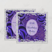 Weelderig Lila & Diamonds 80ste verjaardagsfeest Kaart (Voorkant / Achterkant)