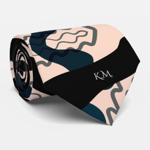 Weelderig Modern Geometrisch Chic Monogram Stropdas