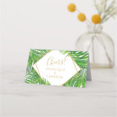 weelderig modern tropisch palmblad geometrisch Lij Plaatskaartje (Achterkant)