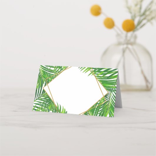 weelderig modern tropisch palmblad geometrisch Lij Plaatskaartje (Voorkant)