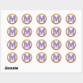 Weelderig Monogram M Trouwcadeau Idee Ronde Sticker (Vel)