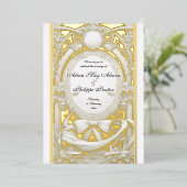 Weelderig Motief Atelier Trouw Uitnodiging, Folie Uitnodiging (Staand Voorkant)