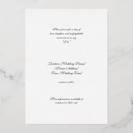 Weelderig Motief Atelier Trouw Uitnodiging, Folie Uitnodiging (Achterkant)