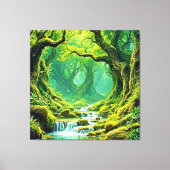 Weelderig Oerwoud Waterval Bliss Canvas Afdruk (Voorkant)