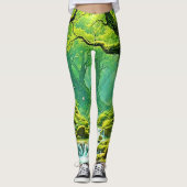 Weelderig Oerwoud Waterval Bliss Leggings (Voorkant)