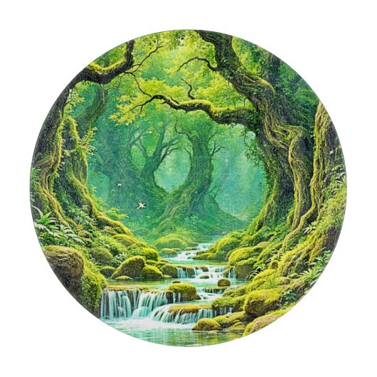 Weelderig Oerwoud Waterval Bliss Snijplank (Voorkant)