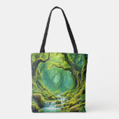 Weelderig Oerwoud Waterval Bliss Tote Bag (Achterkant)
