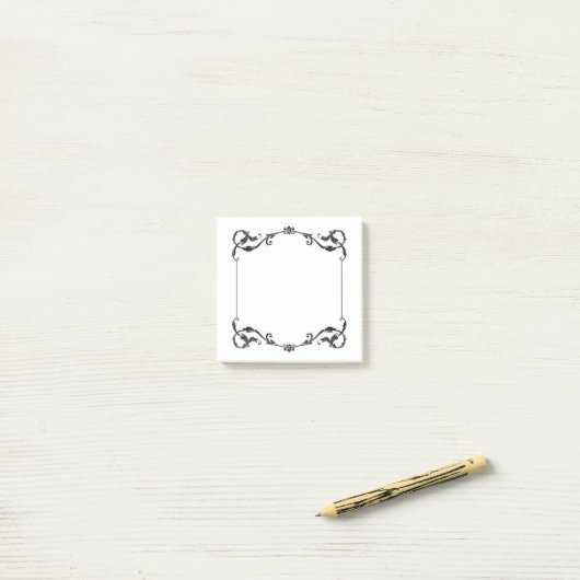 Weelderig ontwerp uit de periode omlijst post-it® notes (Op bureau)