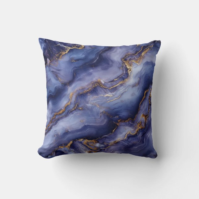 Weelderig Paarse en gouden marmeren decoratief kus Kussen (Voorkant)