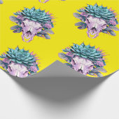 Weelderig pastel verval geel cadeaupapier (Hoek)