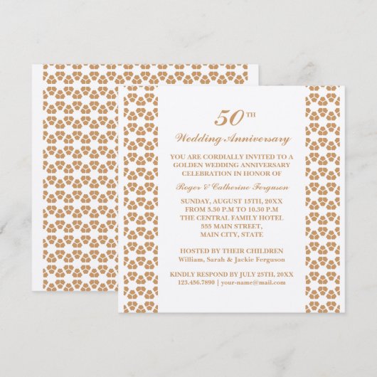 Weelderig Patroon Huwelijksjubileum Kaart (Voorkant / Achterkant)