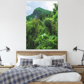 Weelderig regenwoud en El Yunque-piek Canvas Afdruk (Insitu (Slaapkamer))