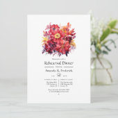 Weelderig rood bloemendiner voor de huwelijksrepet kaart (Staand voorkant)