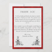 weelderig rood fluweel, zwart Ornamenten bruiloft  Bedankkaart (Voorkant)