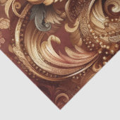 Weelderig Roos Goud Barok Bloemen Decoupage Tissuepapier (Detail)