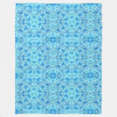 Weelderig roosontwerp in turquoise fleece deken (Voorkant)