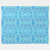 Weelderig roosontwerp in turquoise fleece deken (Voorkant (Horizontaal))