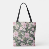  weelderig roze botanisch monogram tote bag (Achterkant)