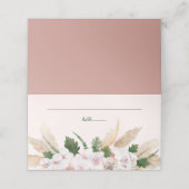 Weelderig roze en gouden bloemschikking in waterve plaatskaartje (Buitenkant ongevouwen)