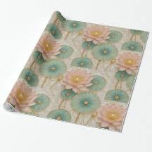 Weelderig roze & groen bloemmotief inpakpapier