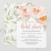 Weelderig roze pioenrozen Waterverf bloemig Vrijge Kaart (Voorkant / Achterkant)