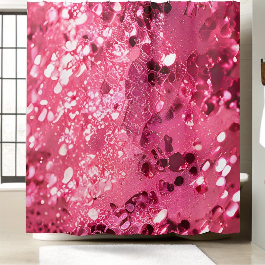 Weelderig Roze Sequin Douchegordijn