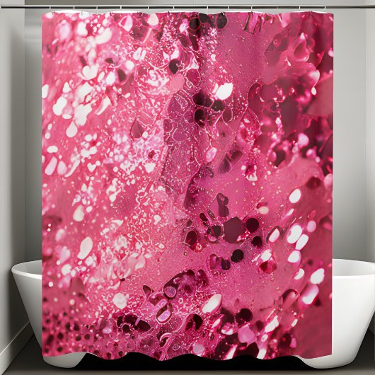 Weelderig Roze Sequin Douchegordijn