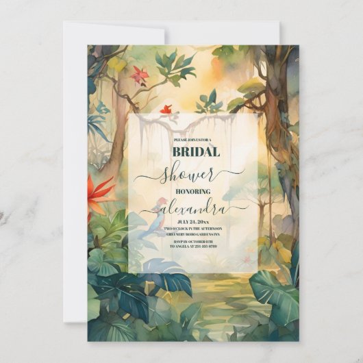 weelderig tropisch bloemig Vrijgezellenfeest Kaart (Voorkant)