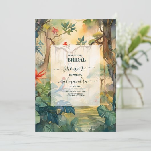 weelderig tropisch bloemig Vrijgezellenfeest Kaart (Staand voorkant)