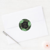 weelderig tropisch groen botanisch ronde sticker (Envelop)