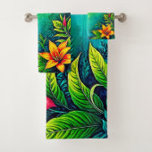 Weelderig Tropisch Oerwoud Oasis Design Bad Handdoek (Insitu)