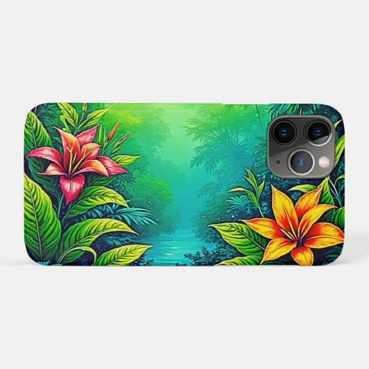 Weelderig Tropisch Oerwoud Oasis Design Case-Mate iPhone Case (Achterkant (horizontaal))