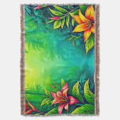 Weelderig Tropisch Oerwoud Oasis Design Deken (Voorkant Verticaal)