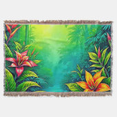 Weelderig Tropisch Oerwoud Oasis Design Deken (Voorkant)