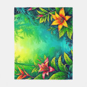Weelderig Tropisch Oerwoud Oasis Design Fleece Deken (Voorkant)