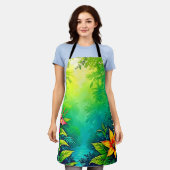 Weelderig Tropisch Oerwoud Oasis Design Schort (Gedragen)