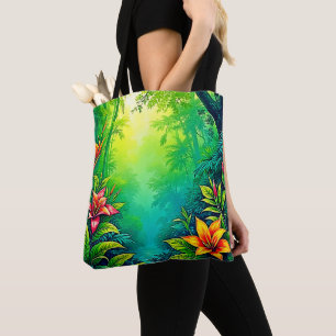 Weelderig Tropisch Oerwoud Oasis Design Tote Bag