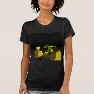 Weelderig Vector Motief Jet Black en Goud Kunstpri T-shirt