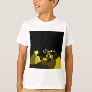 Weelderig Vector Motief Jet Black en Goud Kunstpri T-shirt