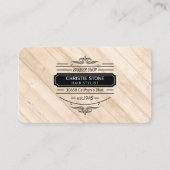 Weelderig Witte Leren Houten Afwerking Retro Label (Voorkant)